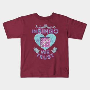 Bingo - In Bingo We Trust/ Teal Heart Kids T-Shirt